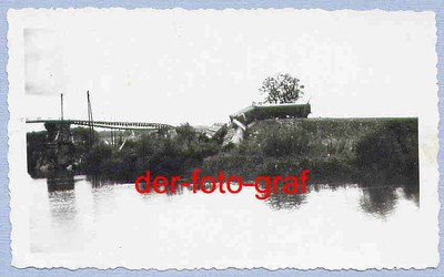Photo, France, Bridge Bombed, Train Derailed, 1940