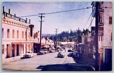 Grass Valley California Main Street with Historic Buildings Postcard