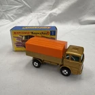Lesney Matchbox Superfast #1 GOLD MERCEDES TRUCK Original Box  VINTAGE complete