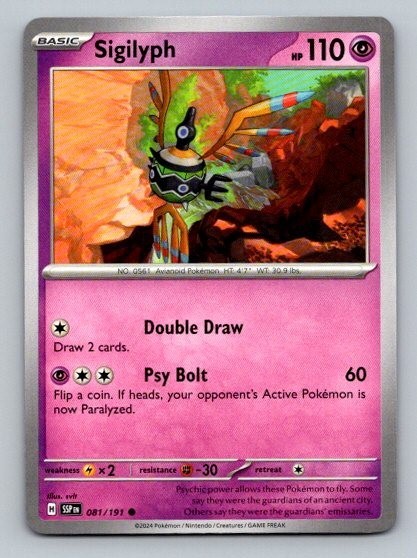 2024 Pokemon Card Surging Sparks Sigilyph 81/191