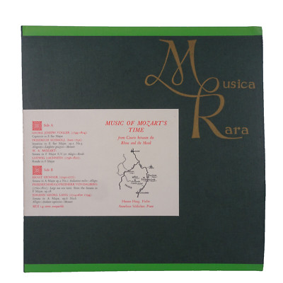 MUS 14 Music Of Mozart's Time Musica Rara Violin Sonatas Vogler Schmoll NM/EX