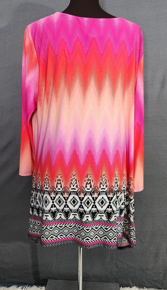 RUBY RD Pink Red Orange DRAMATIC Aztec Embellishe… - image 3