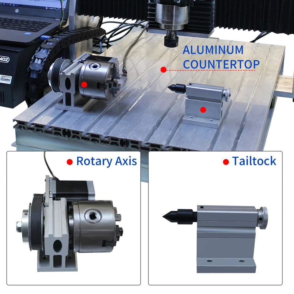 4-Achsen 6040 2.2KW USB Mach3 Fräsmaschine Schneiden Graviermaschine CNC Router - Bild 3 von 4