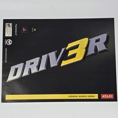 Driver 3 Xbox PS1 Atari March 2004 Print Ad/Poster Official Promo Art
