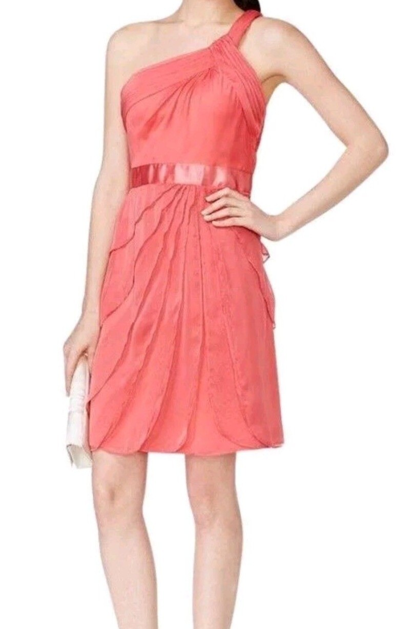 Adrianna Papell NEW Pink Womens Size 6 One-Shoulder Sheath Dress 149 055 Adrianna Papell NEW Pink Womens Size 6 One-Shoulder Sheath Dress 149 055
