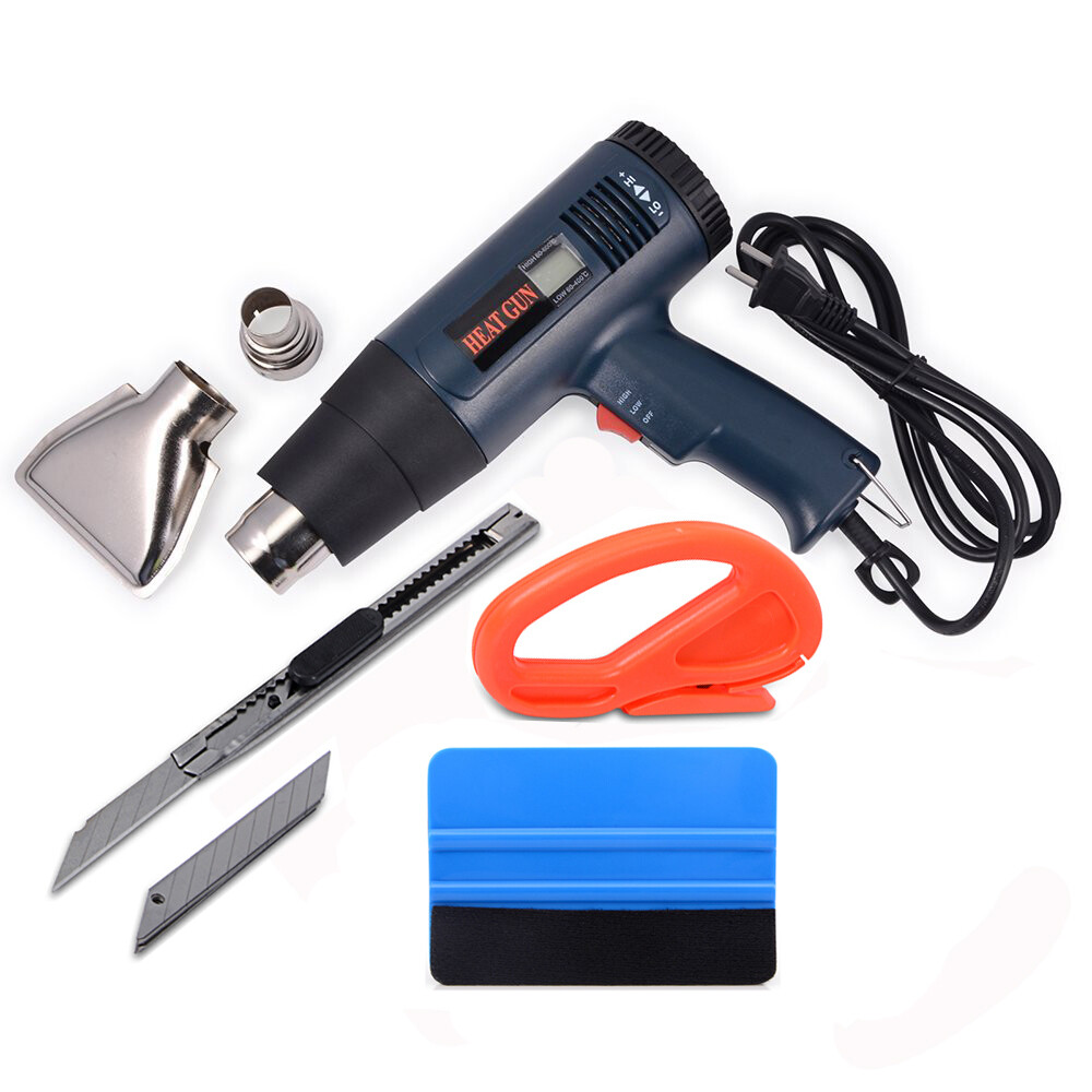 Car Window Tint Heat Gun + Vinyl Wrap Tool Kit New Application Squeegee