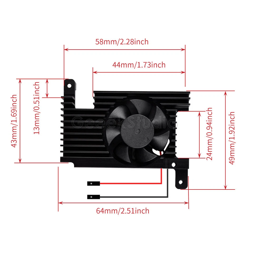 ROCK 4 Model C+ Cooling Fan 3510 Heatsink for Rock Pi 4C Plus - Image 4 of 4