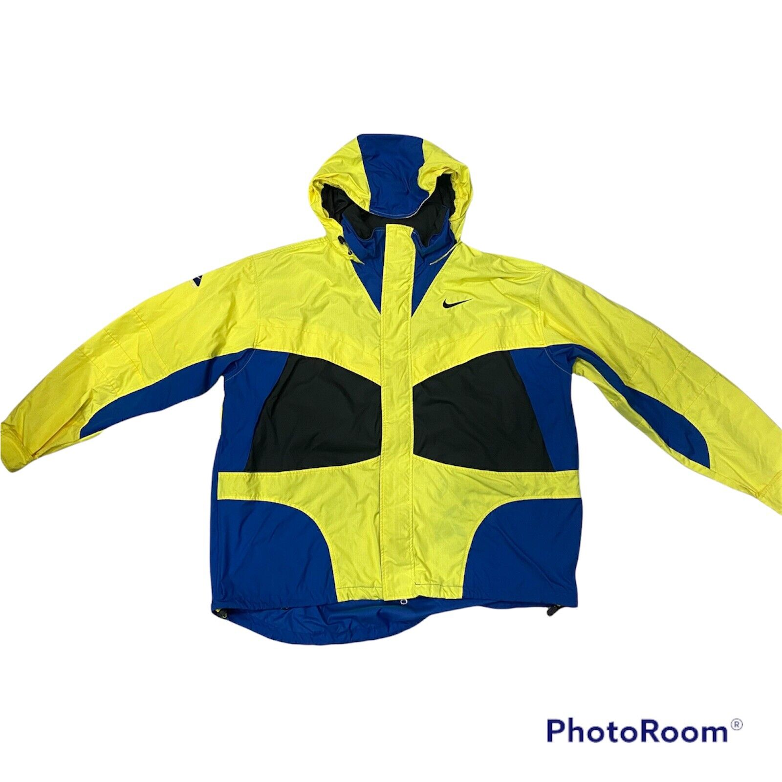 Vintage 90s Nike ACG All Conditions Gear Jacket Blue Yellow Black Sz XL-  Rare