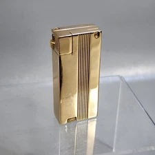 Vintage Arvey RV LITER Flint Fluid Lighter Original Design Gold Tone Aluminum