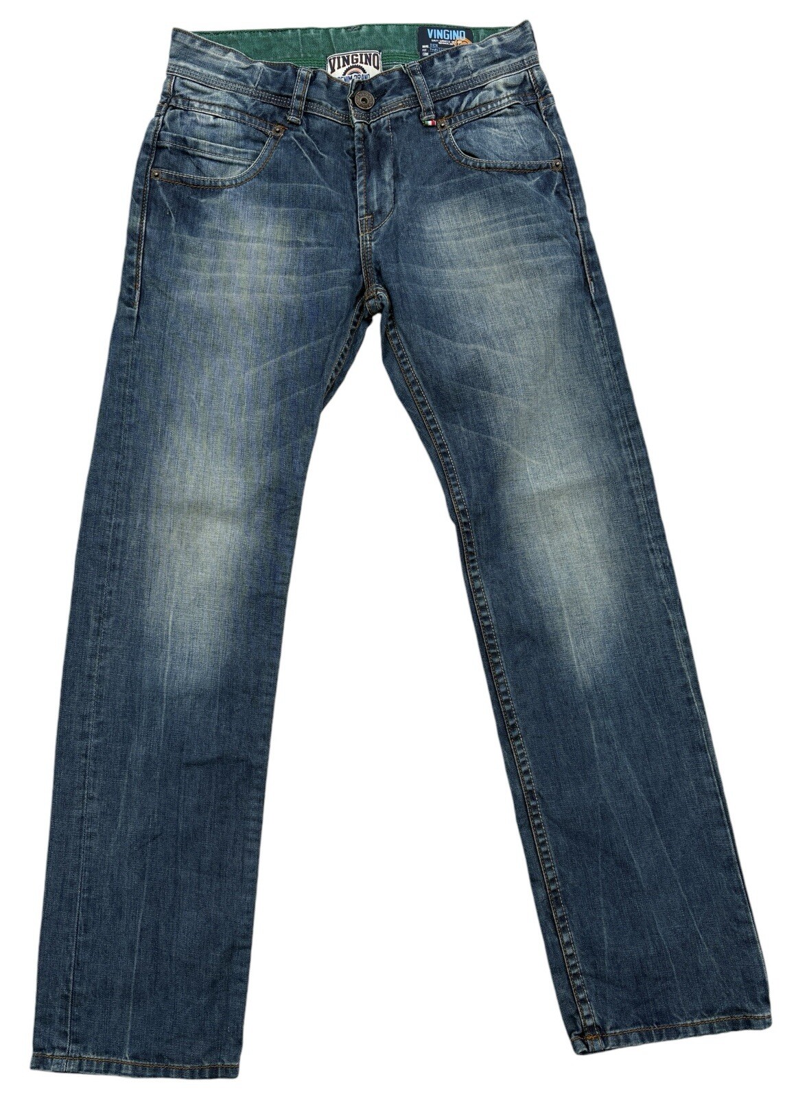 Pantalones de mezclilla de algodón recto azul Vingino Ben para hombre talla W26 L27