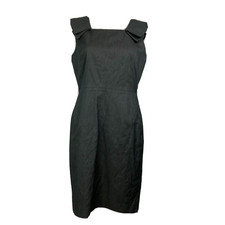 Banana Republic Dress Womens Sz 8 Charcoal Gray Sheath Cotton Stretch Lined