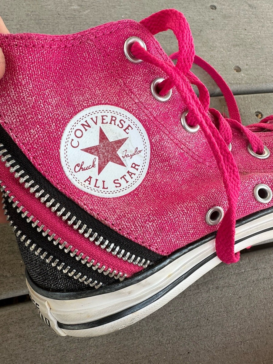 CONVERSE Chuck Taylor All-Star CT Tri Zip Hi Pink Womens CONVERSE Chuck Taylor All-Star CT Tri Zip Hi Pink Womens