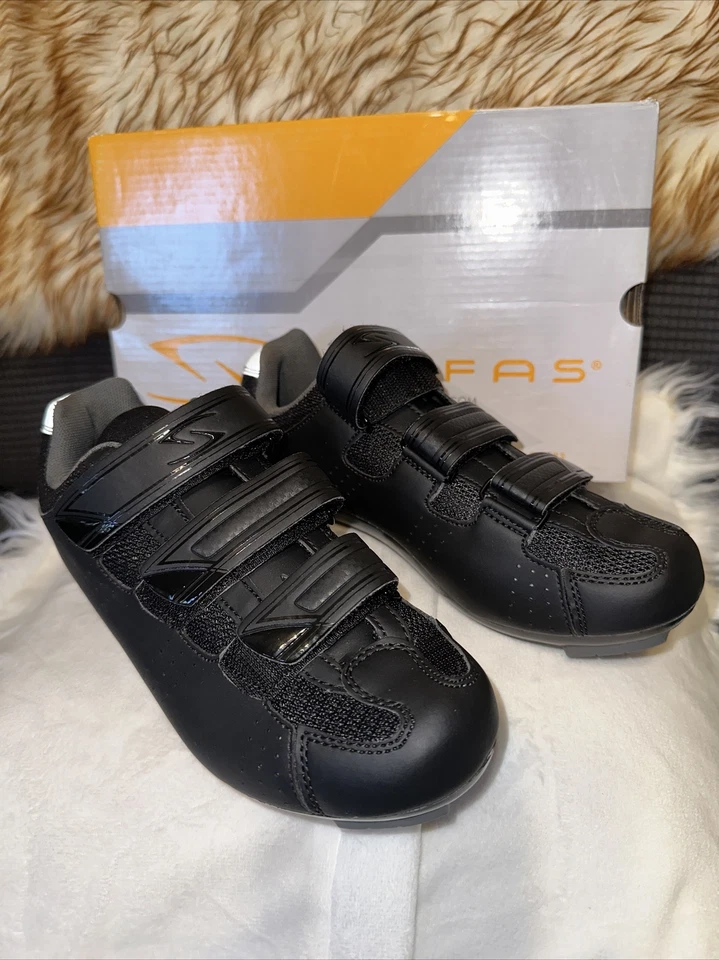 Zapatos de bicicleta Serfas Single Track 3 correas negros, tacos talla 5,5 negros para mujer Foto 2 de 4