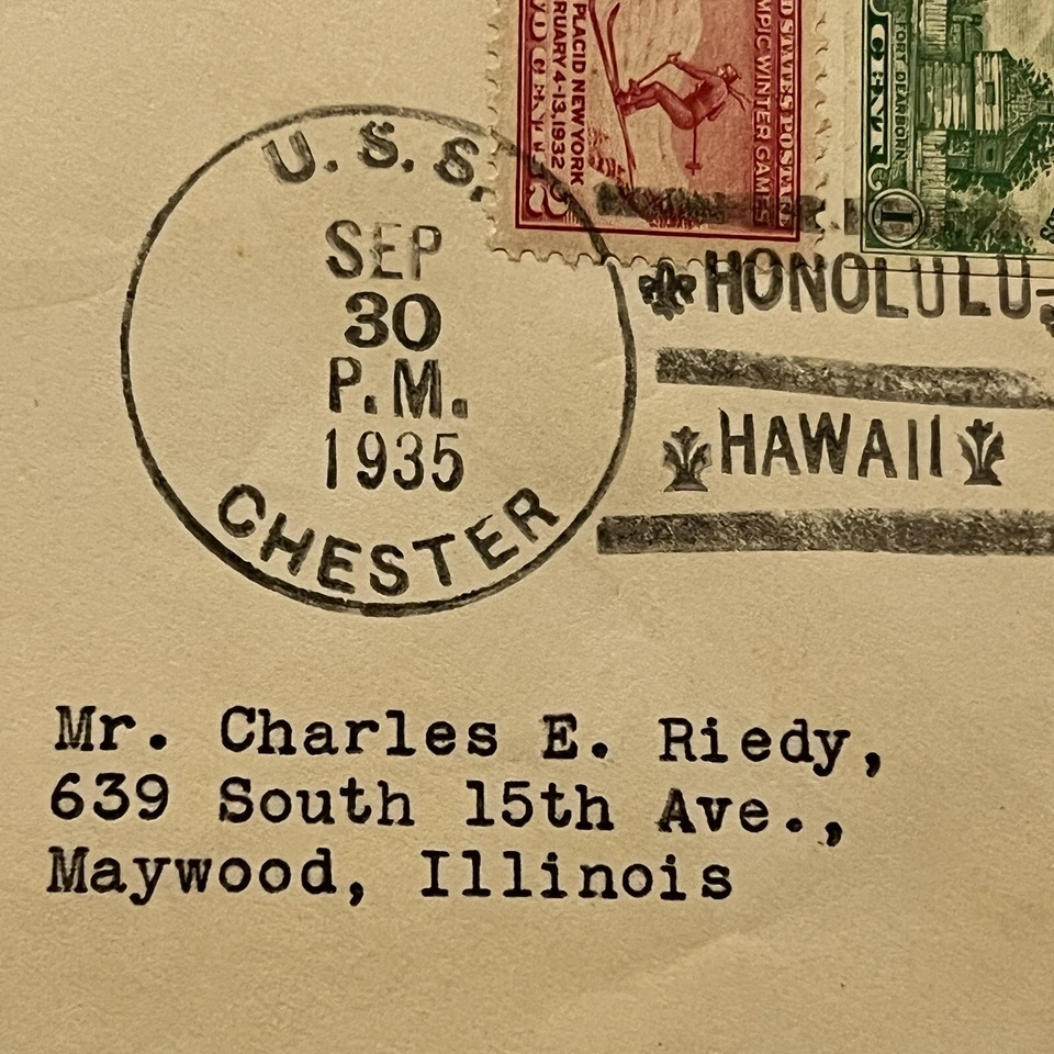 1935 USS CHESTER COVER HONOLULU HAWAII SEC. WAR ENROUTE PHILIPPINES INDEPENDENCE - Image 4 of 4