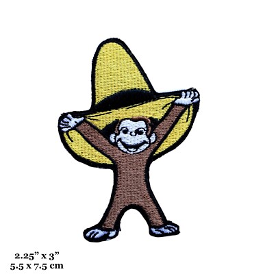 George Monkey Patch Curious George Cartoon Monkey With Yellow Hat Embroidered Iron On Patch ...