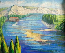 Roger Schardner (1898-1981) Post-Impressionist Landscape Mountain Paris New York