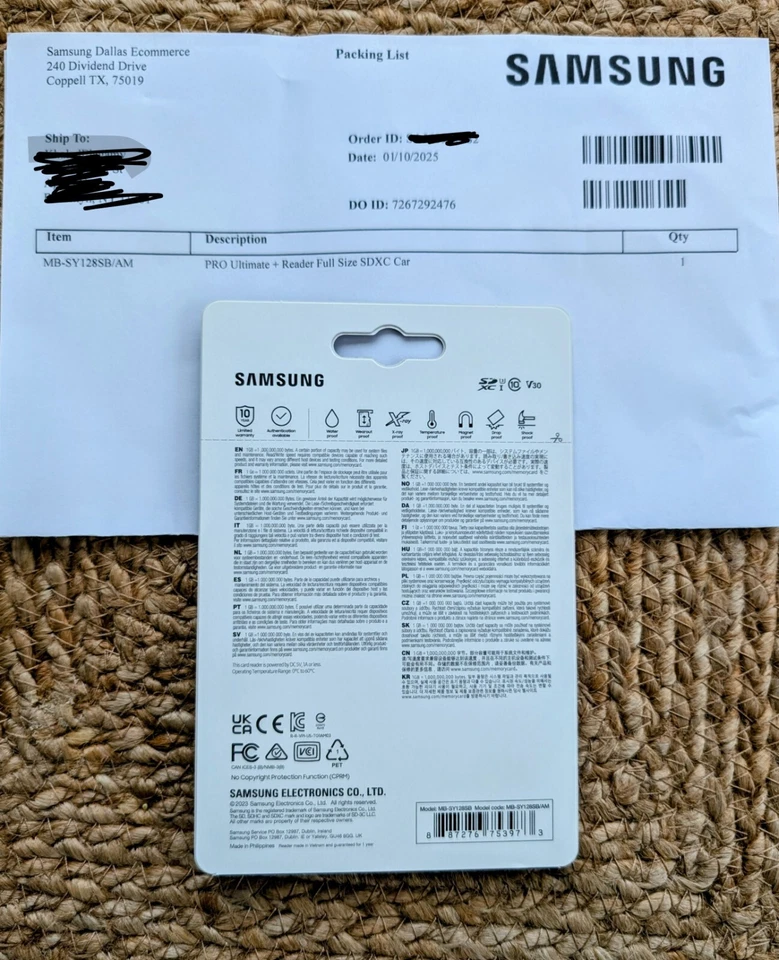 128GB Samsung PRO Ultimate UHS-I SDXC Memory Card U3 V30 200MB/s (MB-SY128S) USB - Image 2 of 2