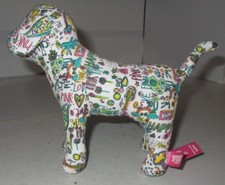 Victoria's Secret Pink Dog Puppy Grafitti Mul Pink Collector Doll Stuffed Toy 7"