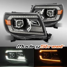 BLACK PROJECTOR HEADLIGHTS ASSEMBLY FOR 2005-2011 TOYOTA TACOMA