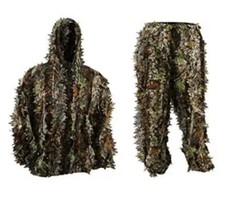 Men's 3D Camo Hunting Suit W/ Leafy Sniper Design Lightweight Hooded Jacket NEW