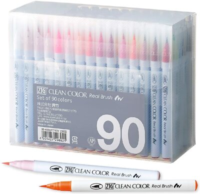 RB-6000AT / 90VA Kuretake Calligraph aqueousy Pen ZIG clean color real brush pen