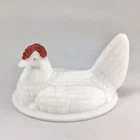 Westmoreland Milk Glass Split Tail Hen on Nest Top Lid Only Vintage
