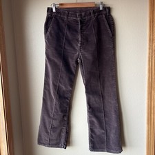 VTG Levis Pants Brown Velvet Velour Bootcut Wide Flare 80s USA Western Sz 32x26