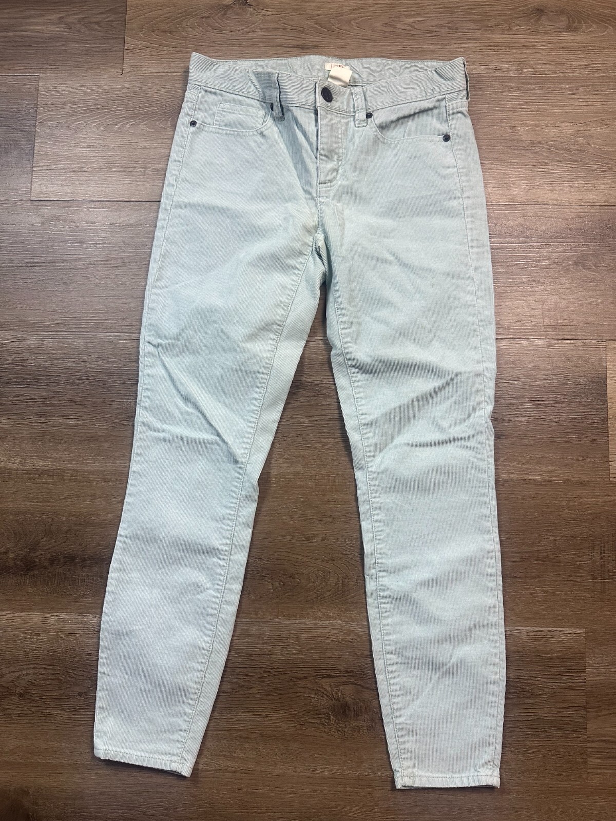 SAINT LAURENT J. Pantalone alla caviglia Crew stuzzicadenti donna 26 bianco velluto a coste tinta unita casual