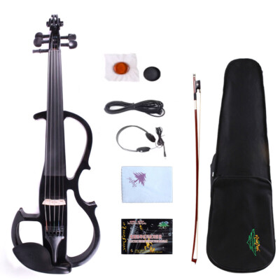 16 inch Electric Viola kit Solid wood ebony parts 5 String FCGDA,Black viola