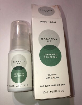 BALANCE ME Congested Skin Serum Kanuka May Chang For Blemish-Prone Skin 15ml New