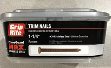 1 1/4" Trim Nails Stainless Steel BROWN Finish Nails 1lb box GRIP Rite