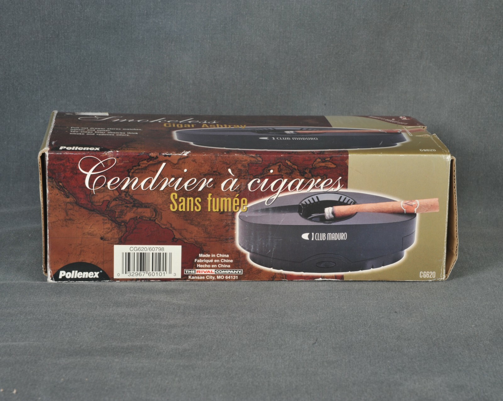 Pollenex Club Maduro Smokeless Cigar Ashtray Black CG620 The Rival