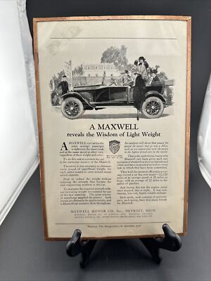 Maxwell Motor Company Vintage Ad Boarded