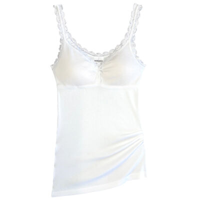 HERMKO 175803810 Damen BH-Hemd Spitze Unterhemd m. Bustier aus Baumwolle/Modal