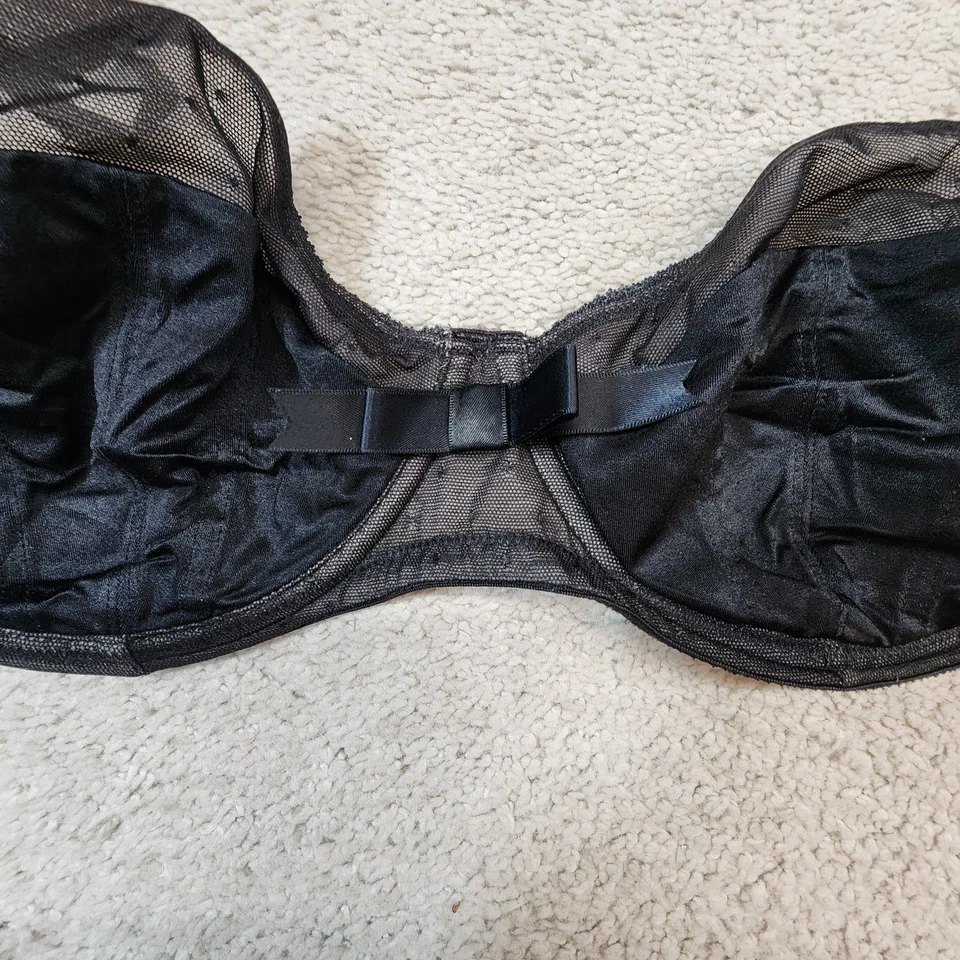 Apt.9 Black Sheer Mesh Unlined Demi Bra 40D - Image 3 of 4