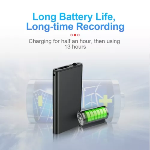 32 GB ultradünner sprachgesteuerter Recorder Audio Tonaufnahmegerät MP3-Player UK - Bild 11 von 20