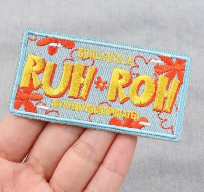 SCOOBY DOO RUH ROH License plate EMBROIDERED PATCH Iron on Mystery incorporated