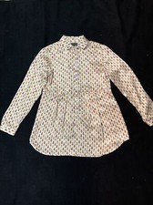 FENDI Ivory Silk Logo Lighting Bulbs Print Button Down Shirt Big Girl Sz 9 Year