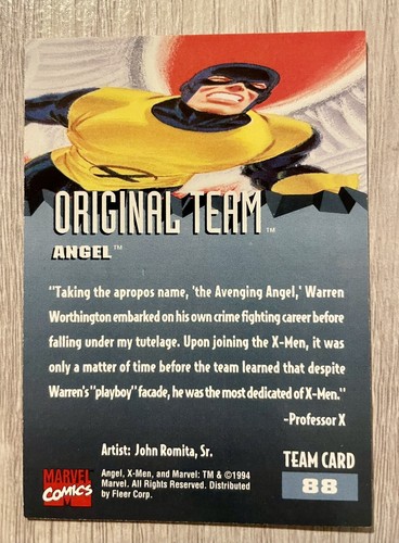1995 Fleer Ultra Marvel X-Men Original Team Angel #88 - Picture 2 of 2