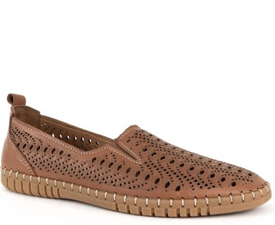 La Conte Damen Braune Leder Ballerinas Freizeit LAC6030-25117