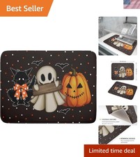 Halloween Black Reversible Dish Drying Mat 18"x24" - Highly Absorbent Storage
