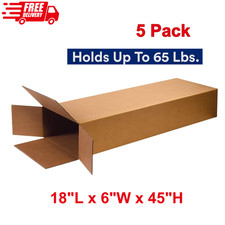 5 Pack Electric Guitar Cardboard Box Side Loading Corrugated 18"L x 6"W x 45"H
