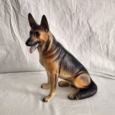 Vntg Goebel W.Germany 10 1/2" T German Shepherd Dog Figurine Porcelain Brn Blk