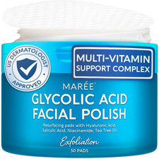Glycolic Acid Pads - Toner Pads for Face Cleansing - Exfoliating Pad with Tea Tr