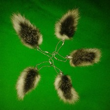 BUNNY RABBIT TAIL Furry Keyring Keychain Pendant Steampunk Taxidermy