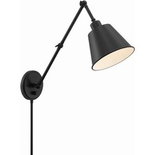 Crystorama MIT-A8021-MK Mitchell Swing Arm or Wall Lamp Matte Black