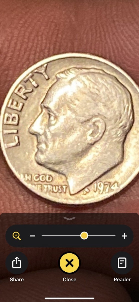 1974 no mint mark Roosevelt Dime, Year, Mint Mark Errors, off