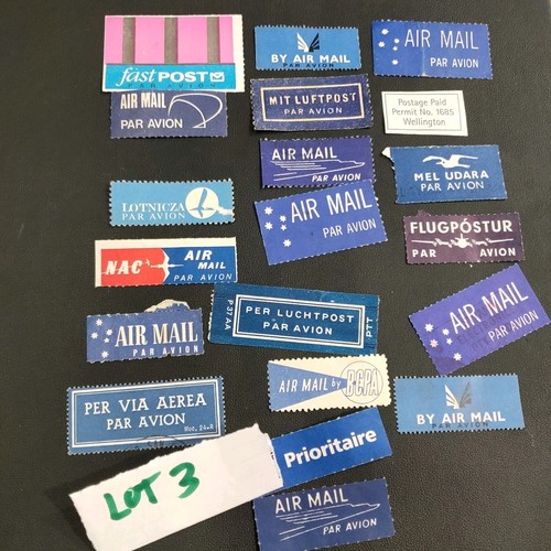 Airmail Labels Worldwide Bulk Lot 3 - 第 6/6 張圖片