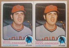 1973 TOPPS #157 CLEVELAND INDIANS DENNY RIDDLEBERGER [2] NM/MT 07049