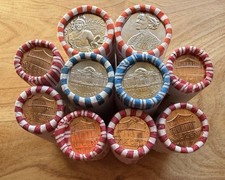 Uncirculated Bank Roll Lot (10) ? Quarters, Nickels, Pennies